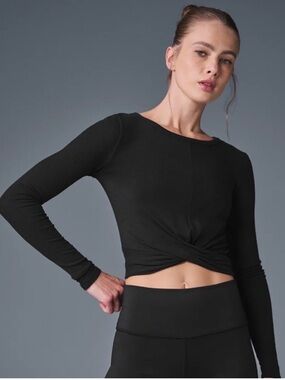 ALO Yoga Cover Long Sleeve Top - Black